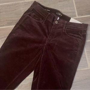 LOFT Corduroy Pants Modern Skinny 28/6 Burgundy/Plum
